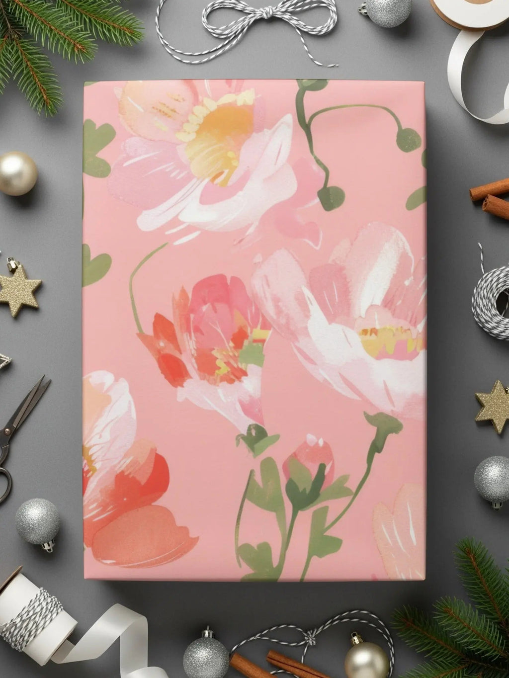 Floral Digital Paper, Pink Flowers Pattern, Seamless Flower JPEG, Spring Floral, Floral Background, Flower Illustration, Scrapbook Paper - Moore and Mountain