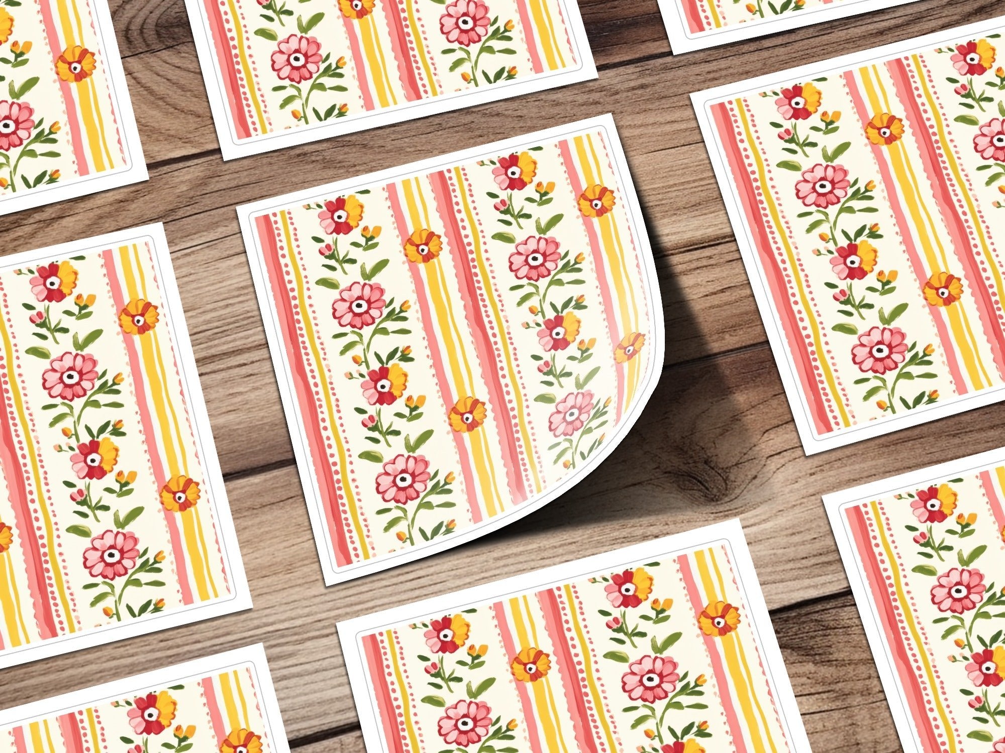 Floral Digital Paper, Pink and Yellow, Seamless Pattern, Digital Download, Scrapbook Paper, Printable Fabric, Flower Pattern - Moore and Mountain
