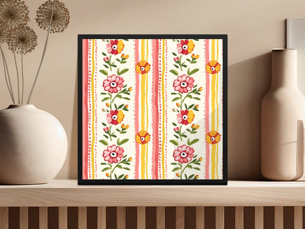 Floral Digital Paper, Pink and Yellow, Seamless Pattern, Digital Download, Scrapbook Paper, Printable Fabric, Flower Pattern - Moore and Mountain