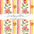 Floral Digital Paper, Pink and Yellow, Seamless Pattern, Digital Download, Scrapbook Paper, Printable Fabric, Flower Pattern - Moore and Mountain