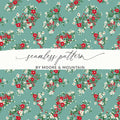 Floral Digital Paper, Red and White Flowers, Seamless Pattern, Fabric Design, Scrapbooking Paper, Printable Paper, Commercial Use - Moore and Mountain