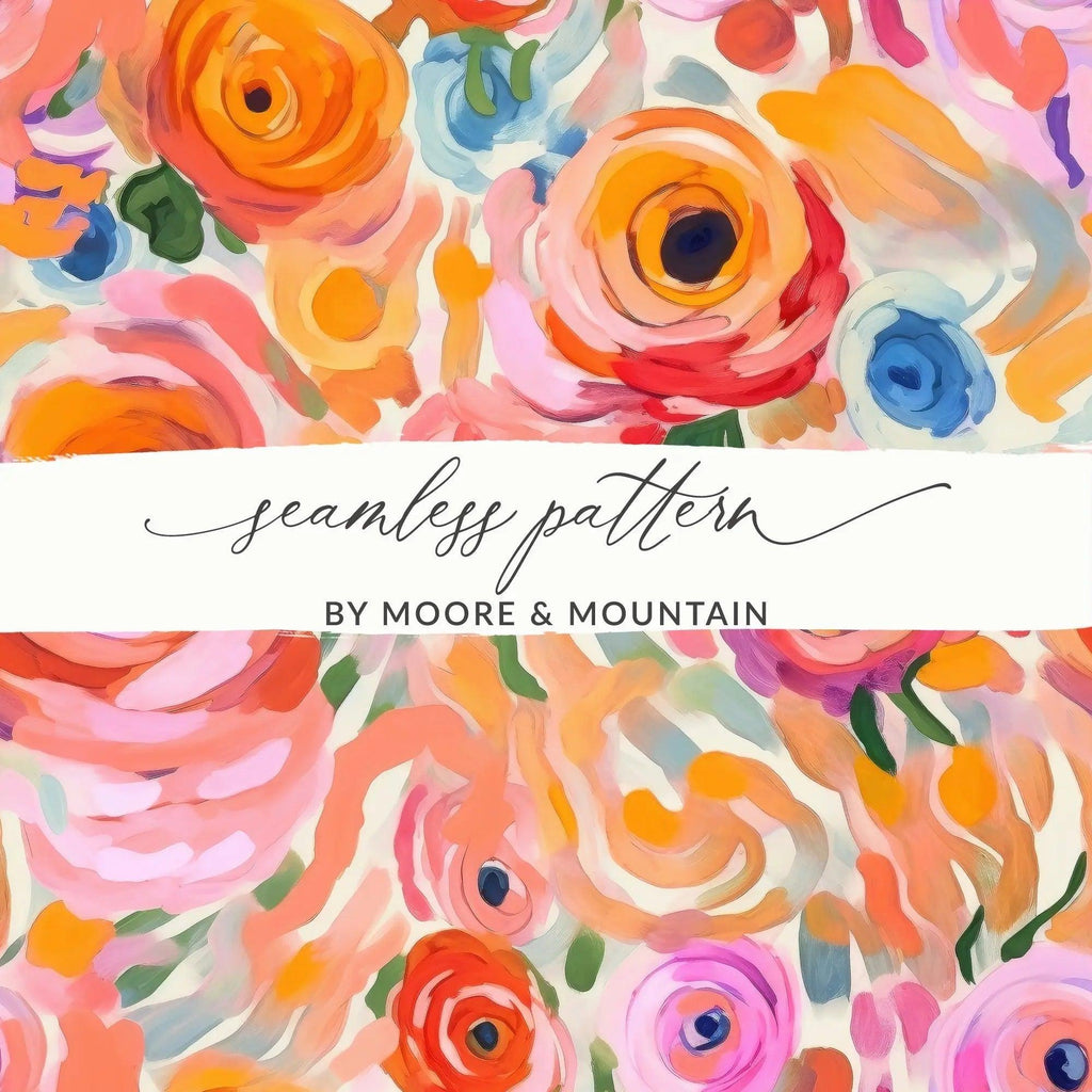 Floral Digital Paper, Rose Seamless Pattern, Digital Download, Blush Pink Flowers, Watercolor Digital Paper, Pink Floral Ditsy Floral - Moore and Mountain