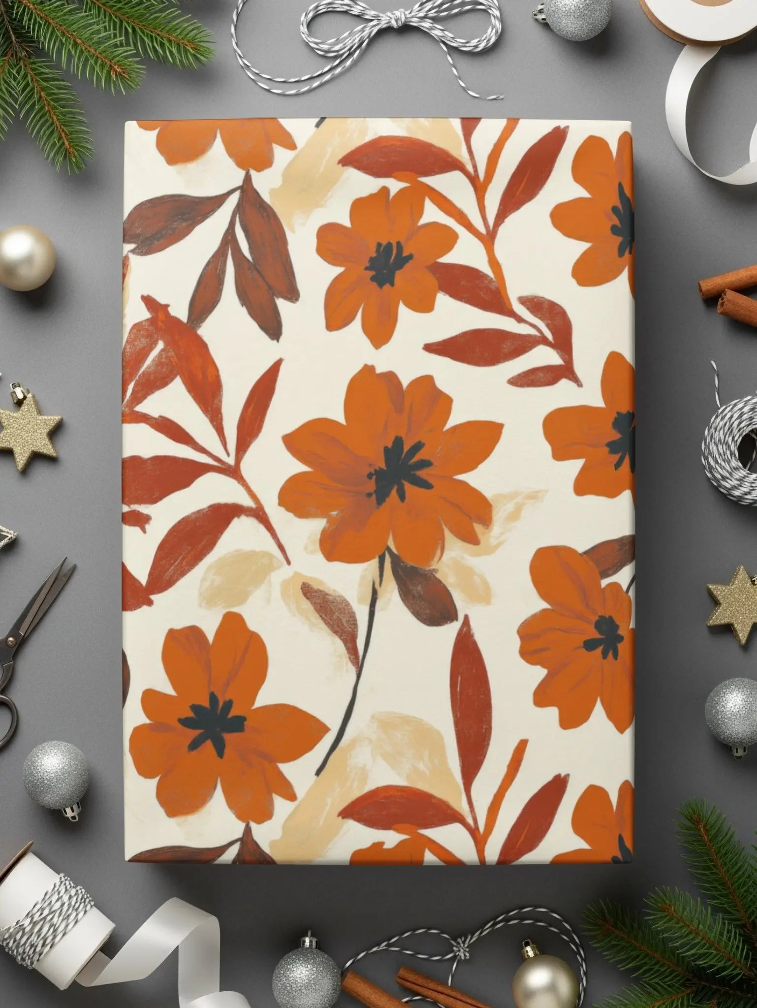Floral Digital Paper, Seamless Flower Pattern, Autumn Digital Paper, Digital Fabric Pattern, Botanical Design, Scrapbook Paper - Moore and Mountain