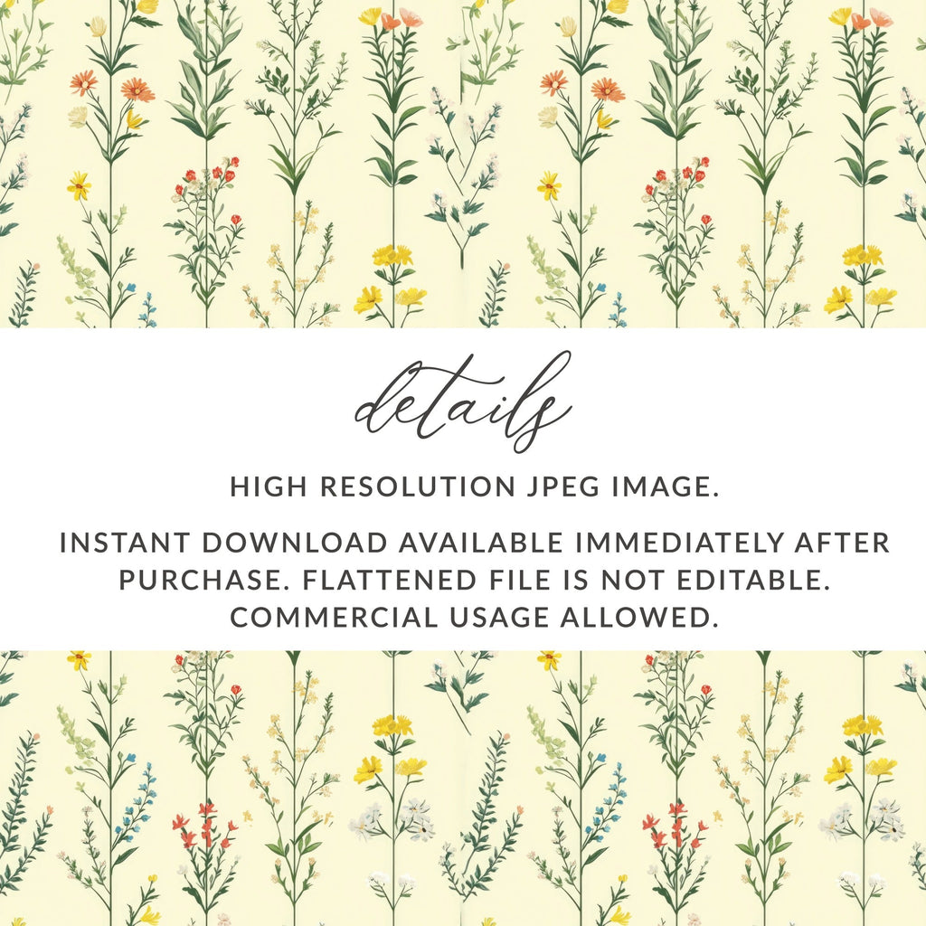 Floral Digital Paper, Seamless Flower Pattern, Botanical Background, Digital Download, Scrapbook Paper, Flower Print, Fabric Design - Moore and Mountain