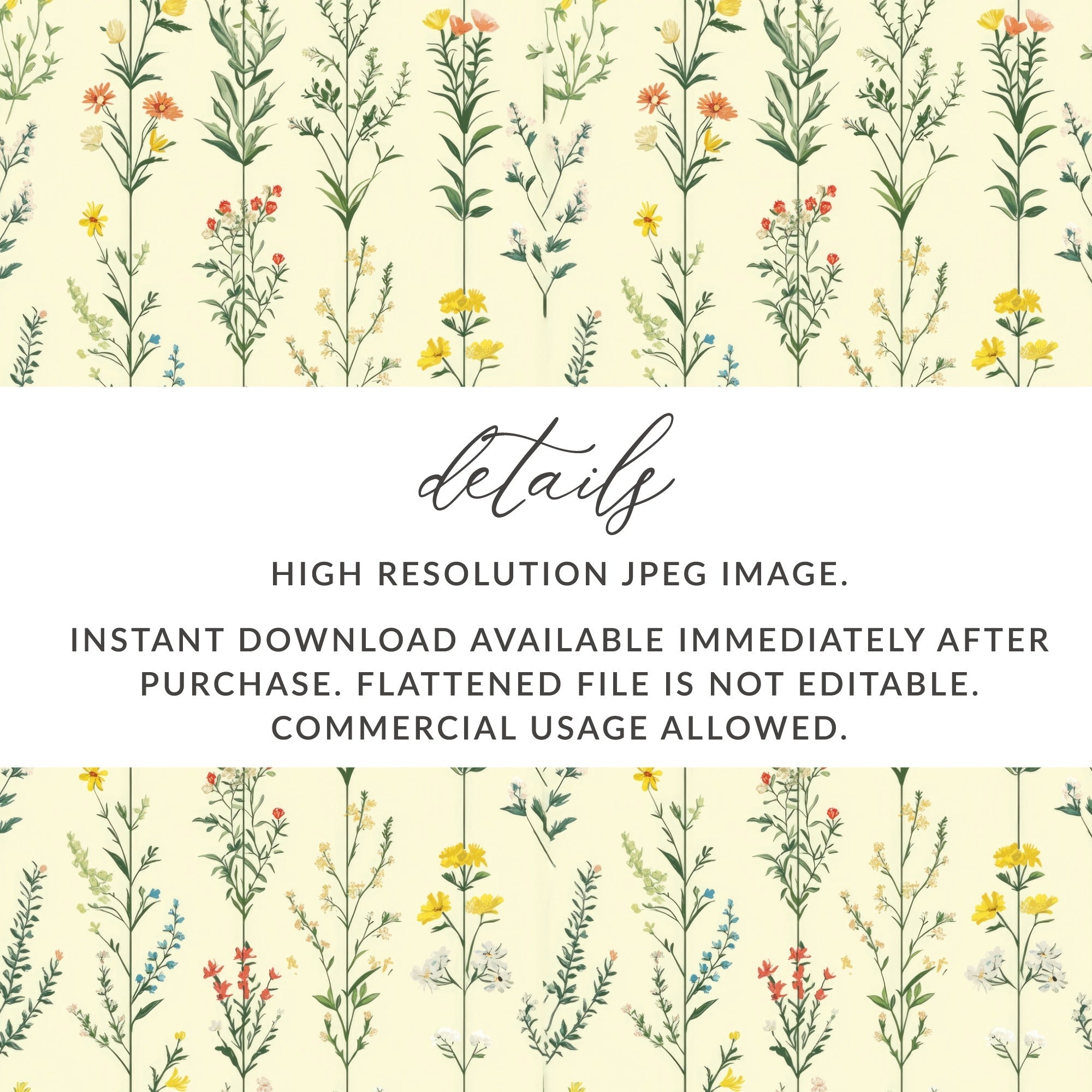 Floral Digital Paper, Seamless Flower Pattern, Botanical Background, Digital Download, Scrapbook Paper, Flower Print, Fabric Design - Moore and Mountain