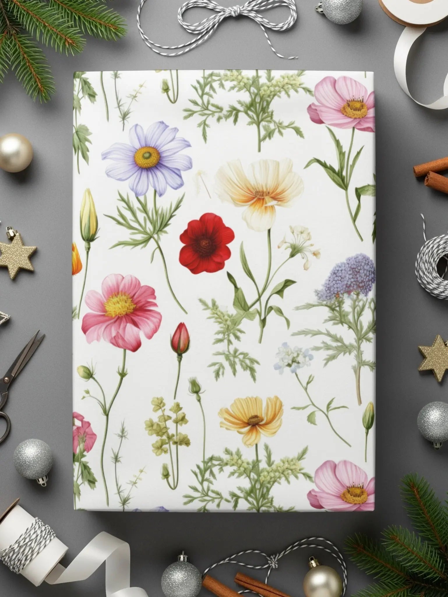 Floral Digital Paper, Seamless Flower Pattern, Botanical Fabric Design, Watercolor Floral Print, Spring Flower Clipart, JPEG Digital - Moore and Mountain
