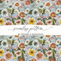Floral Digital Paper, Seamless Flower Pattern, Botanical Print, Scrapbook Paper, Fabric Design, Floral Background, Digital Download - Moore and Mountain
