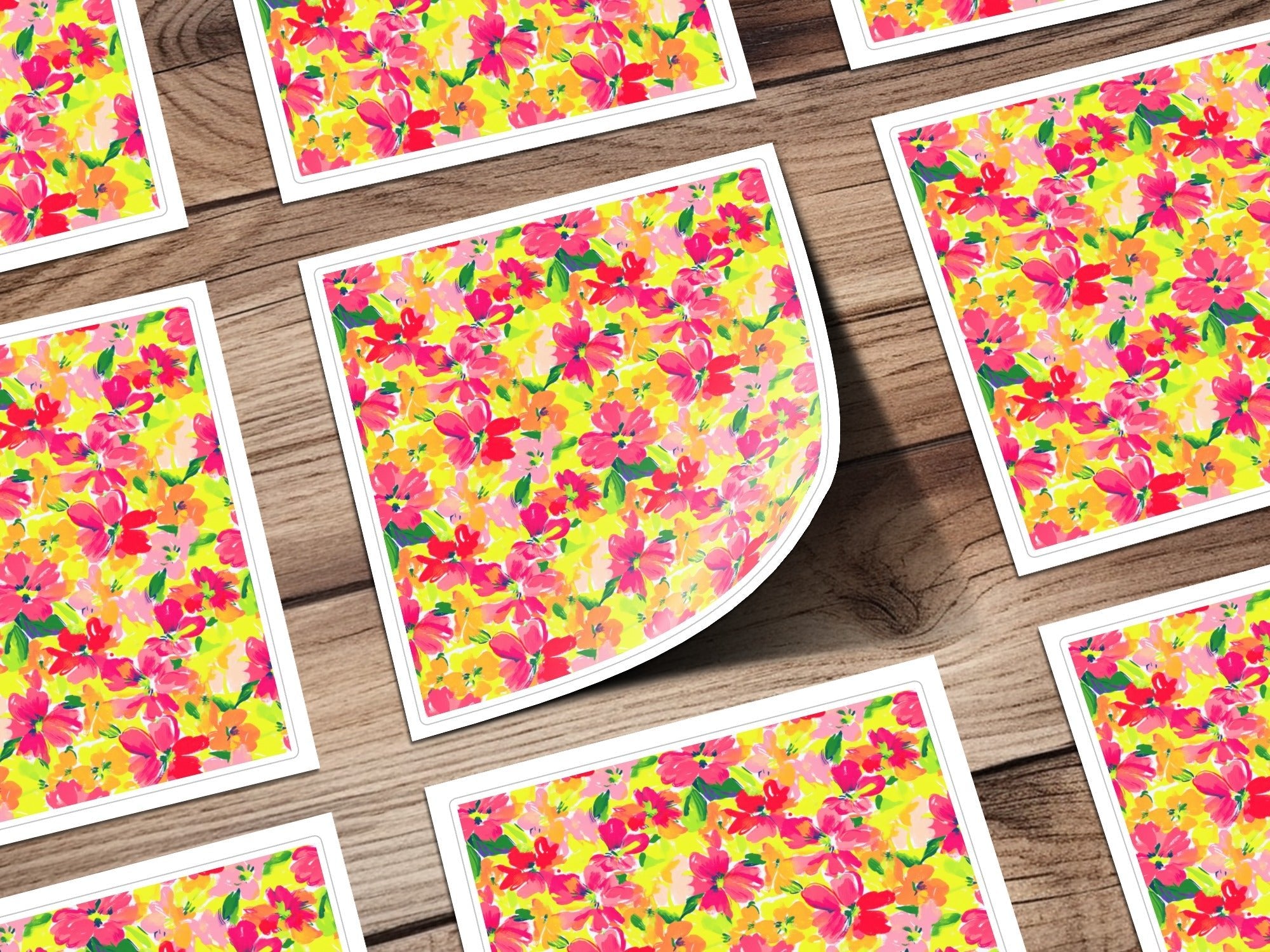 Floral Digital Paper, Seamless Flower Pattern, Bright Colorful Flower Print, Digital Background, Scrapbook Paper, Fabric Design - Moore and Mountain