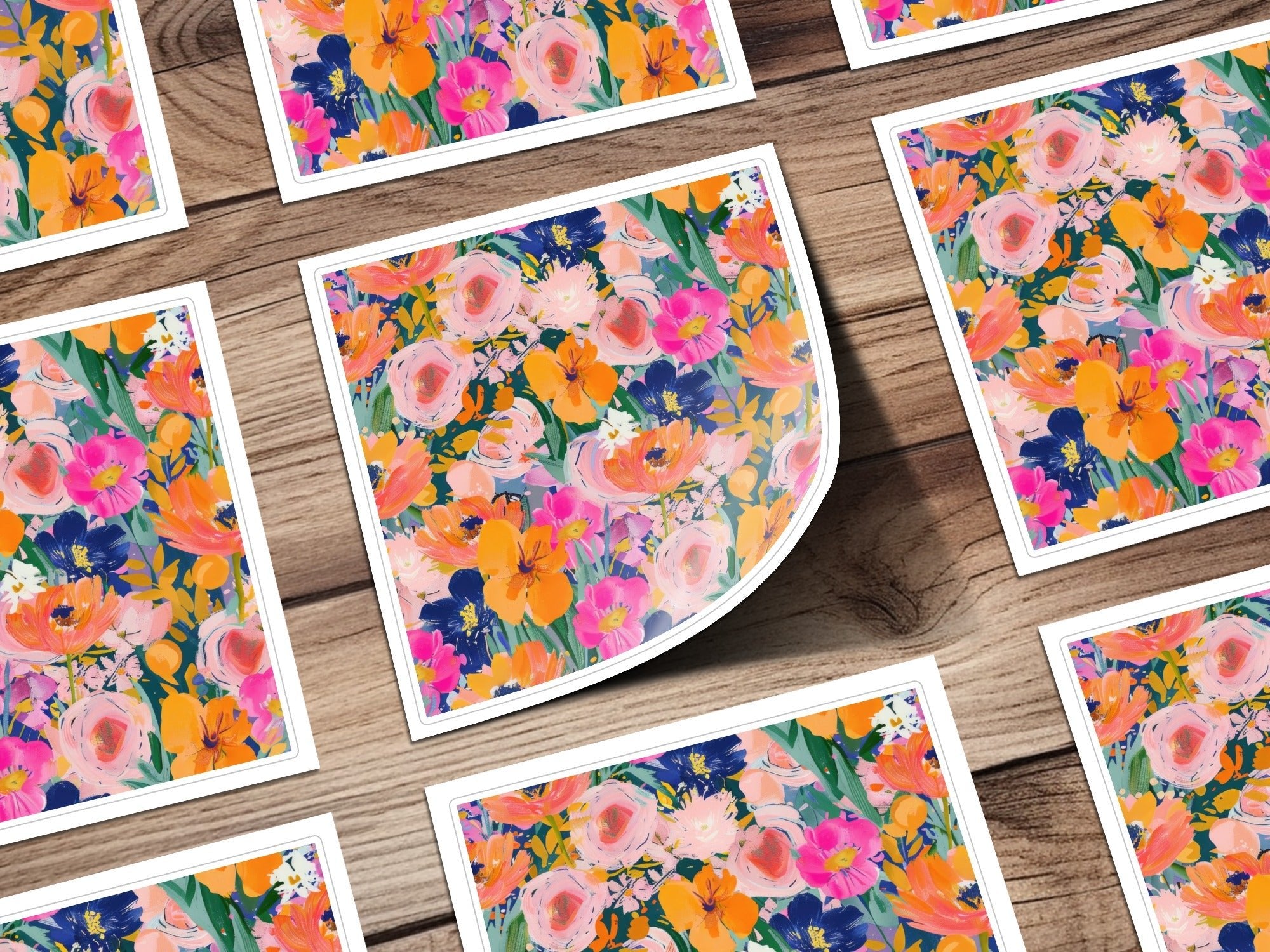 Floral Digital Paper, Seamless Flower Pattern, Colorful Print, Commercial Use, Scrapbooking, 12x12 JPEG, Digital Download - Moore and Mountain