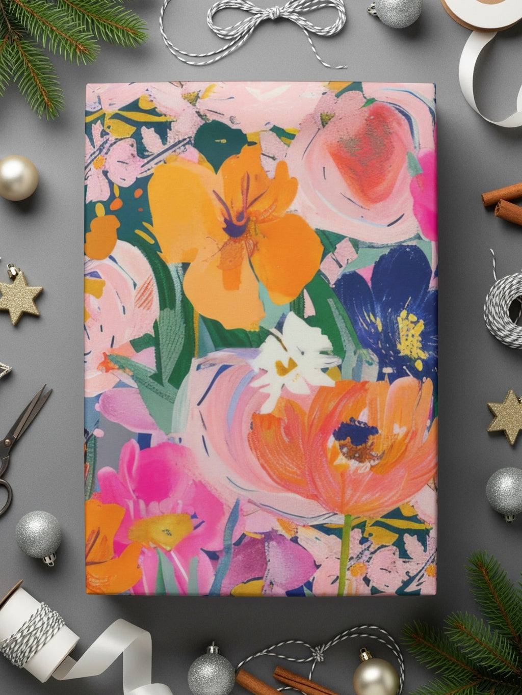 Floral Digital Paper, Seamless Flower Pattern, Colorful Print, Commercial Use, Scrapbooking, 12x12 JPEG, Digital Download - Moore and Mountain