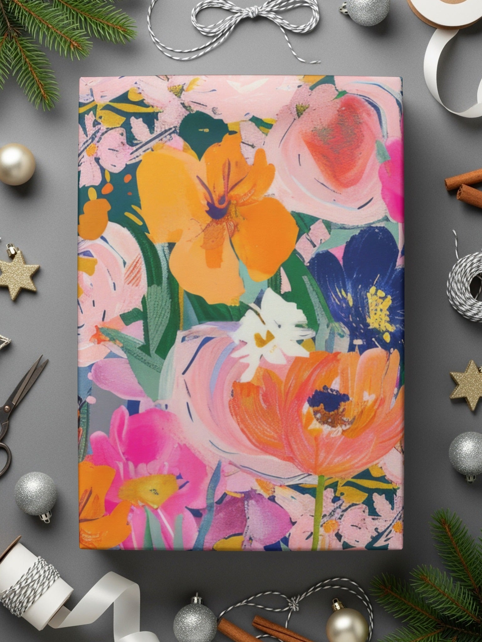 Floral Digital Paper, Seamless Flower Pattern, Colorful Print, Commercial Use, Scrapbooking, 12x12 JPEG, Digital Download - Moore and Mountain