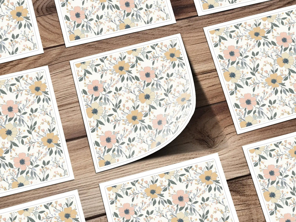 Floral Digital Paper, Seamless Flower Pattern, Commercial Use Allowed, Digital Download, Print on Demand, Flower Background, JPEG Files - Moore and Mountain