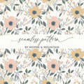Floral Digital Paper, Seamless Flower Pattern, Commercial Use Allowed, Digital Download, Print on Demand, Flower Background, JPEG Files - Moore and Mountain