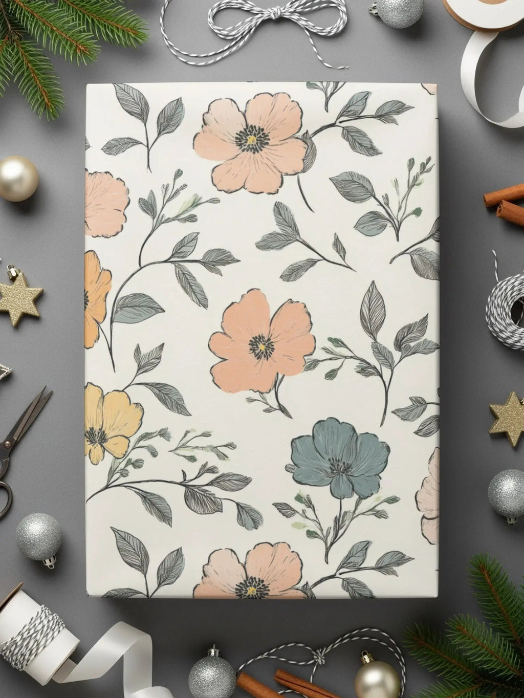 Floral Digital Paper, Seamless Flower Pattern, Commercial Use, Print on Demand Fabric, Digital Download, Flower Background, JPEG, 12x12 Inch - Moore and Mountain