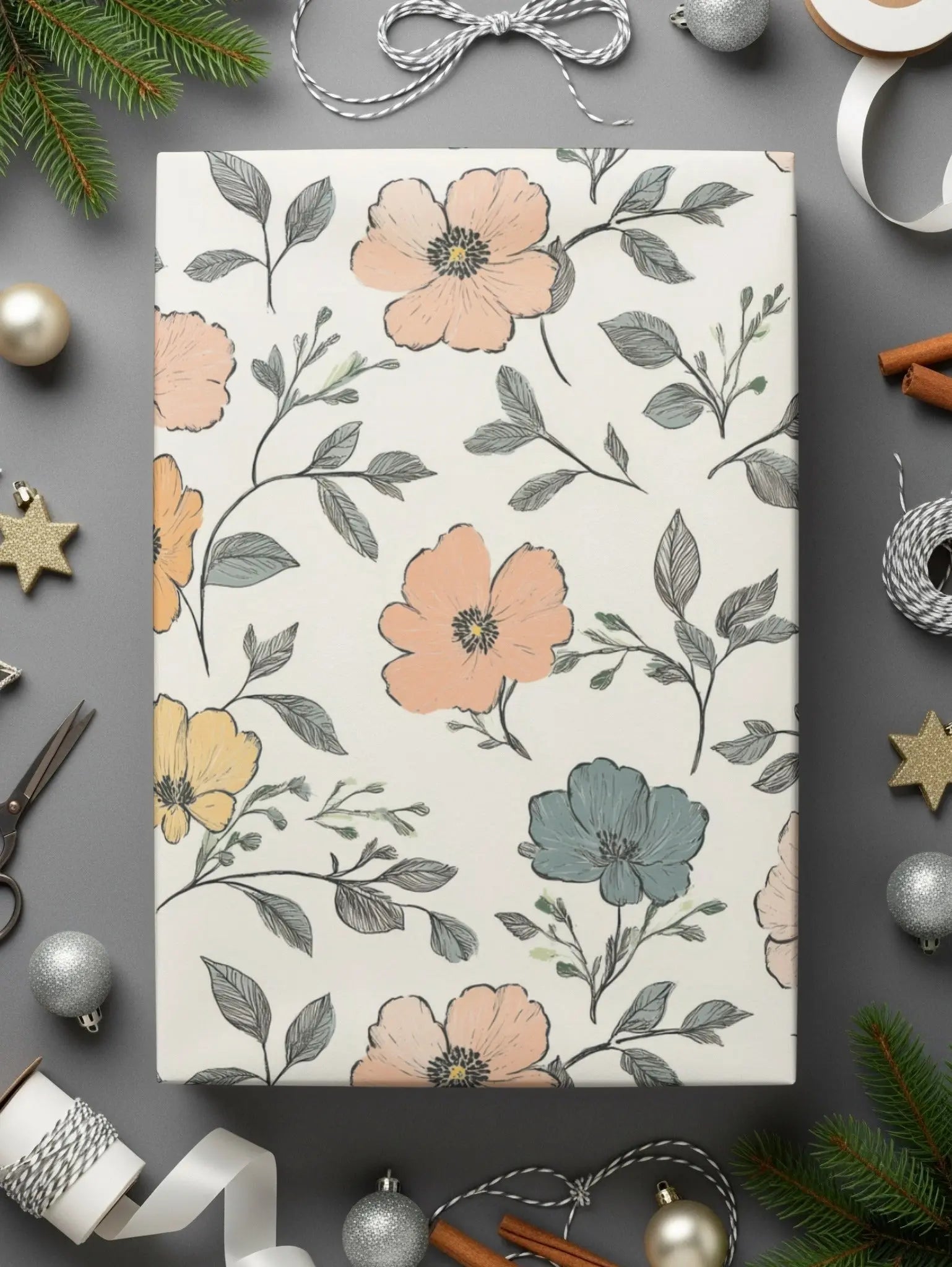 Floral Digital Paper, Seamless Flower Pattern, Commercial Use, Print on Demand Fabric, Digital Download, Flower Background, JPEG, 12x12 Inch - Moore and Mountain