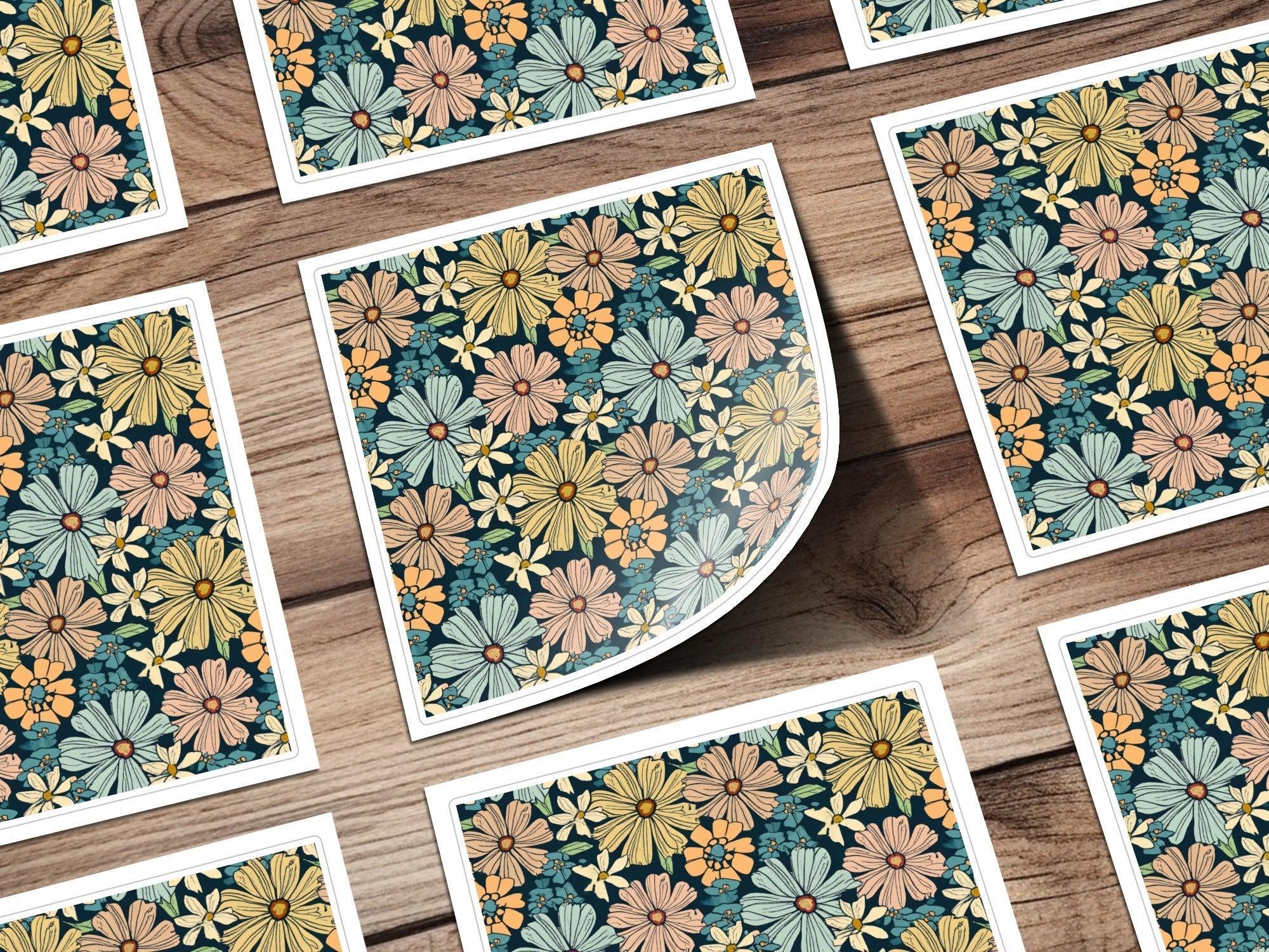 Floral Digital Paper, Seamless Flower Pattern, Daisy Digital Download, Floral Background, Two Scale Options, JPEG File, Commercial Use - Moore and Mountain