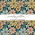 Floral Digital Paper, Seamless Flower Pattern, Daisy Digital Download, Floral Background, Two Scale Options, JPEG File, Commercial Use - Moore and Mountain
