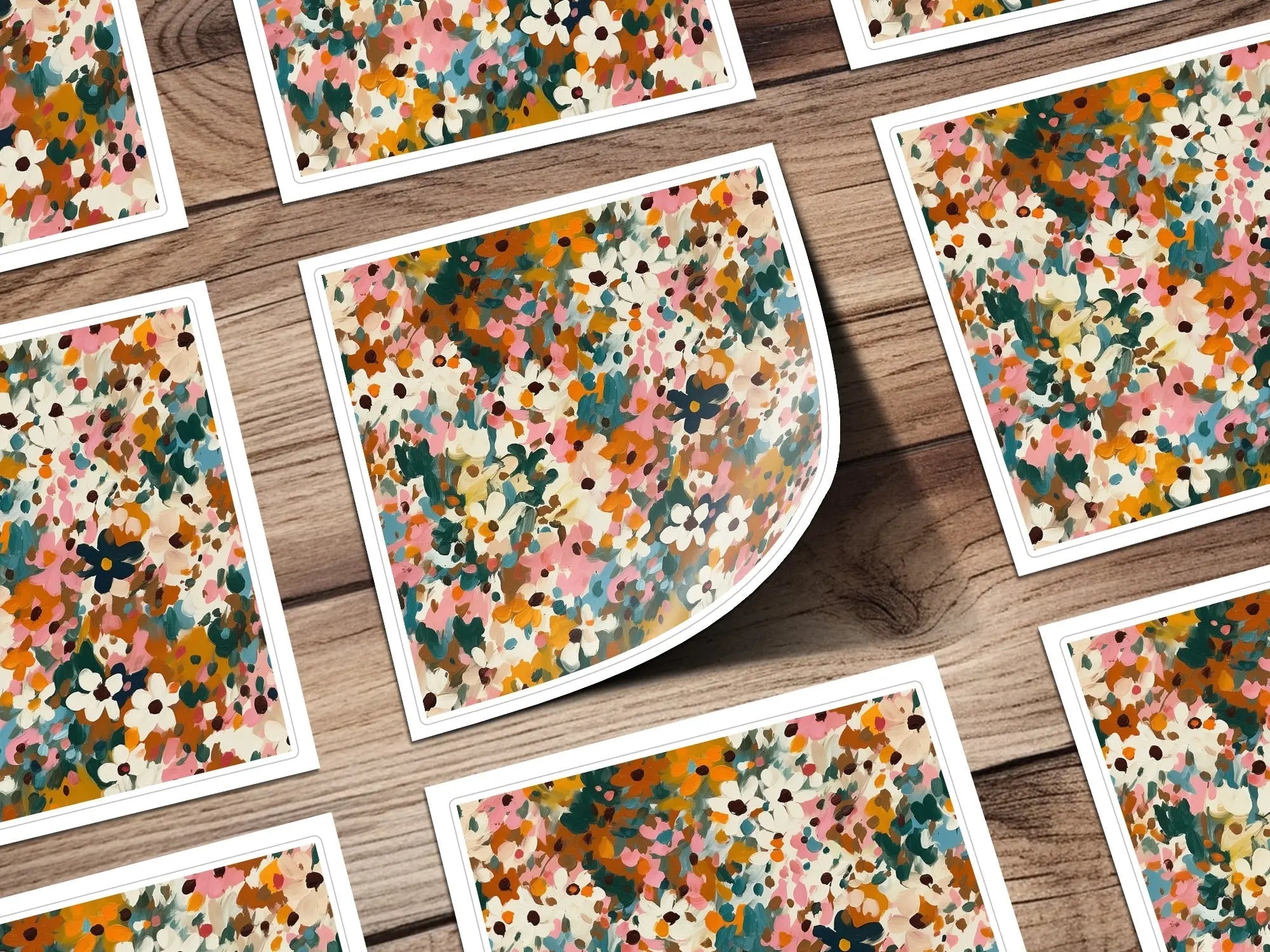 Floral Digital Paper, Seamless Flower Pattern, Digital Download, Botanical Illustration, Colorful Floral JPEG, Printable Flower Art - Moore and Mountain
