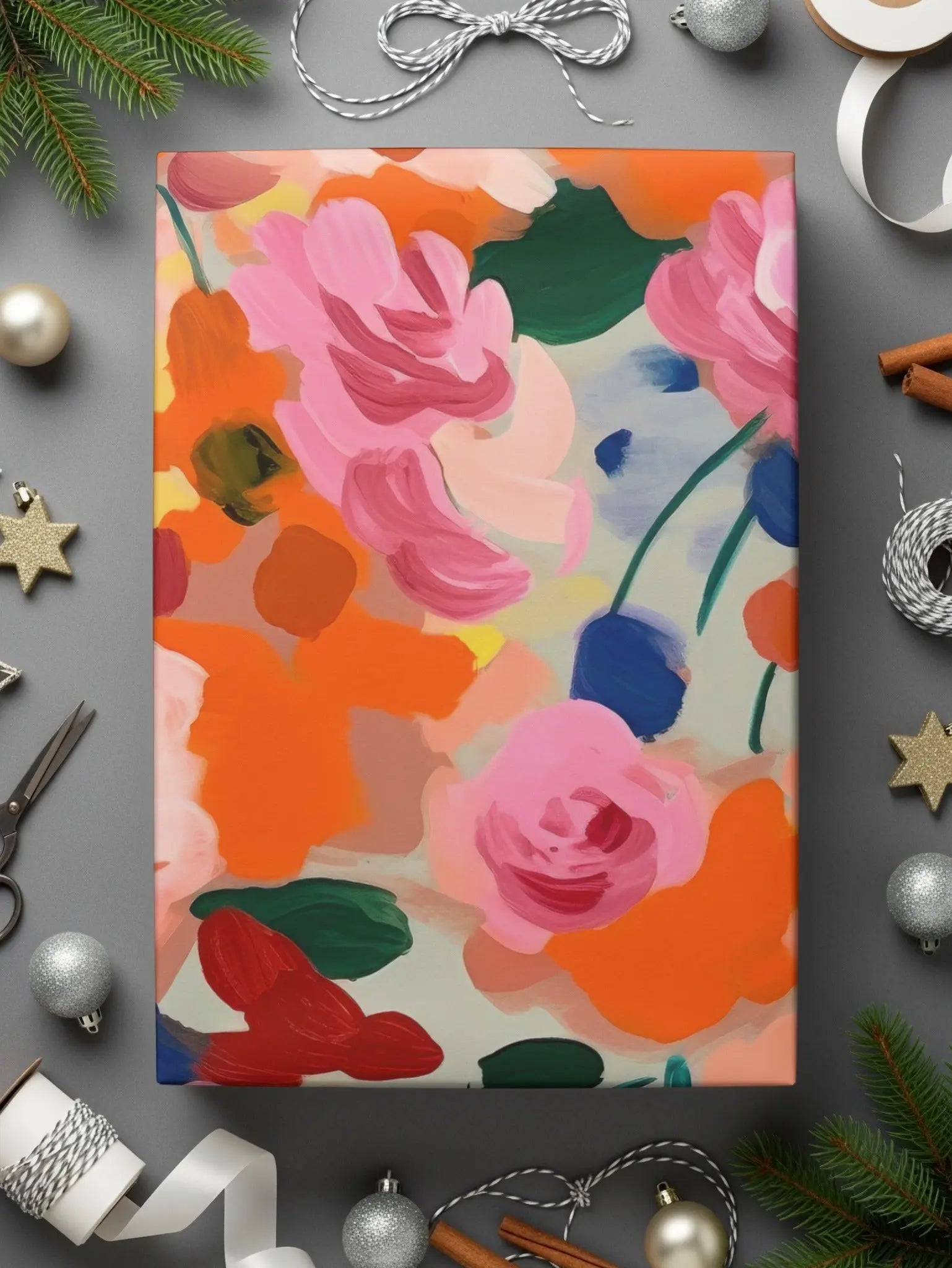 Floral Digital Paper, Seamless Flower Pattern, Printable Fabric Design, Colorful Abstract Florals, Scrapbooking Paper, Digital Backgrounds - Moore and Mountain