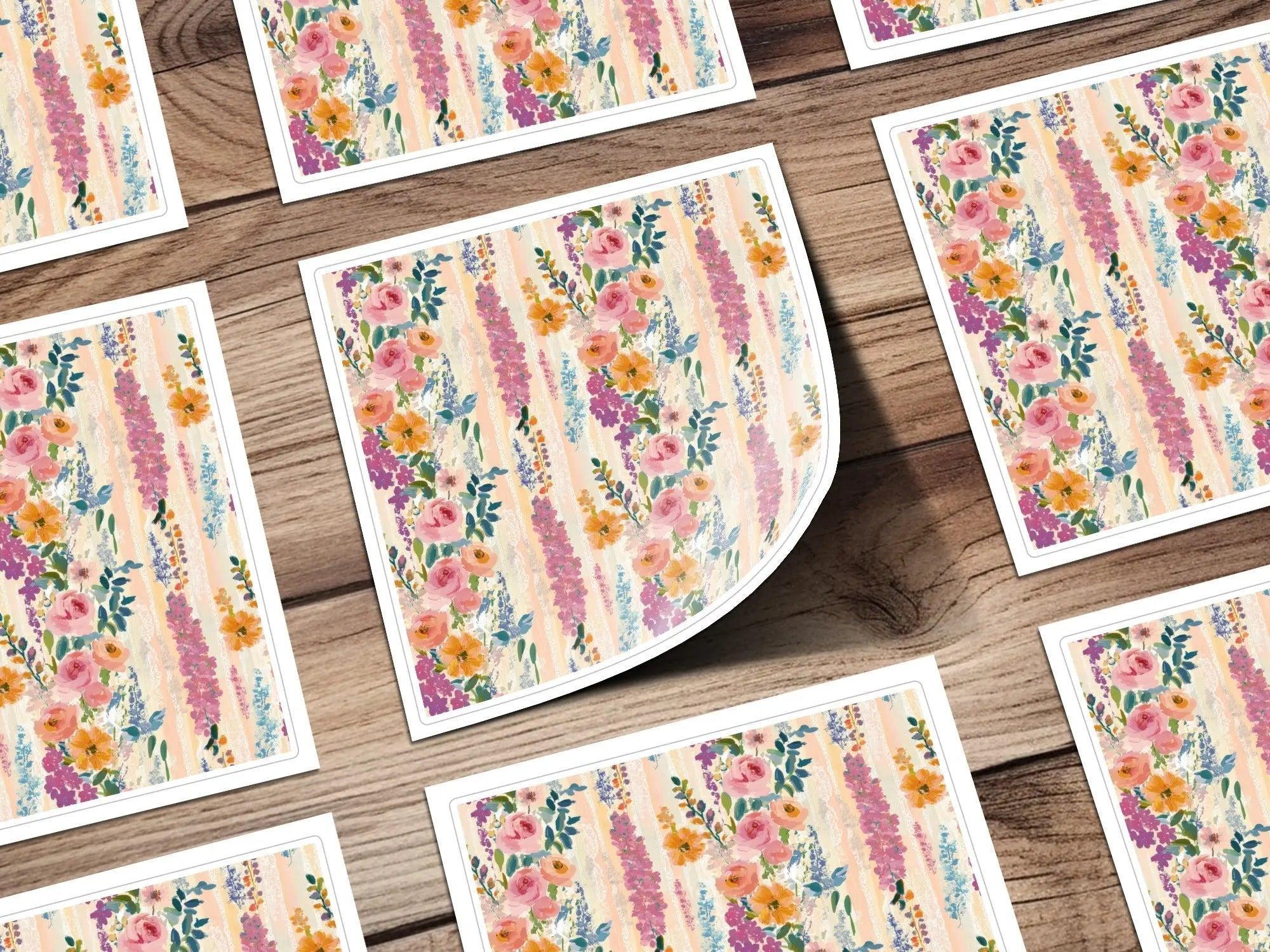 Floral Digital Paper, Seamless Flower Pattern, Watercolor Flowers, Digital Pattern Download, Fabric Design, Scrapbooking Paper - Moore and Mountain