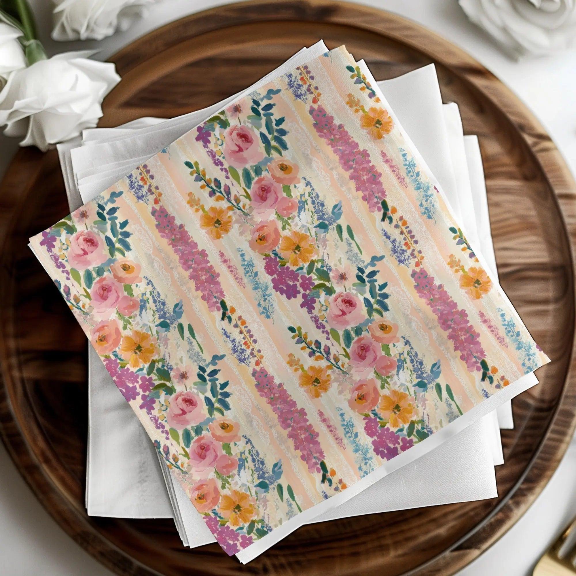 Floral Digital Paper, Seamless Flower Pattern, Watercolor Flowers, Digital Pattern Download, Fabric Design, Scrapbooking Paper - Moore and Mountain