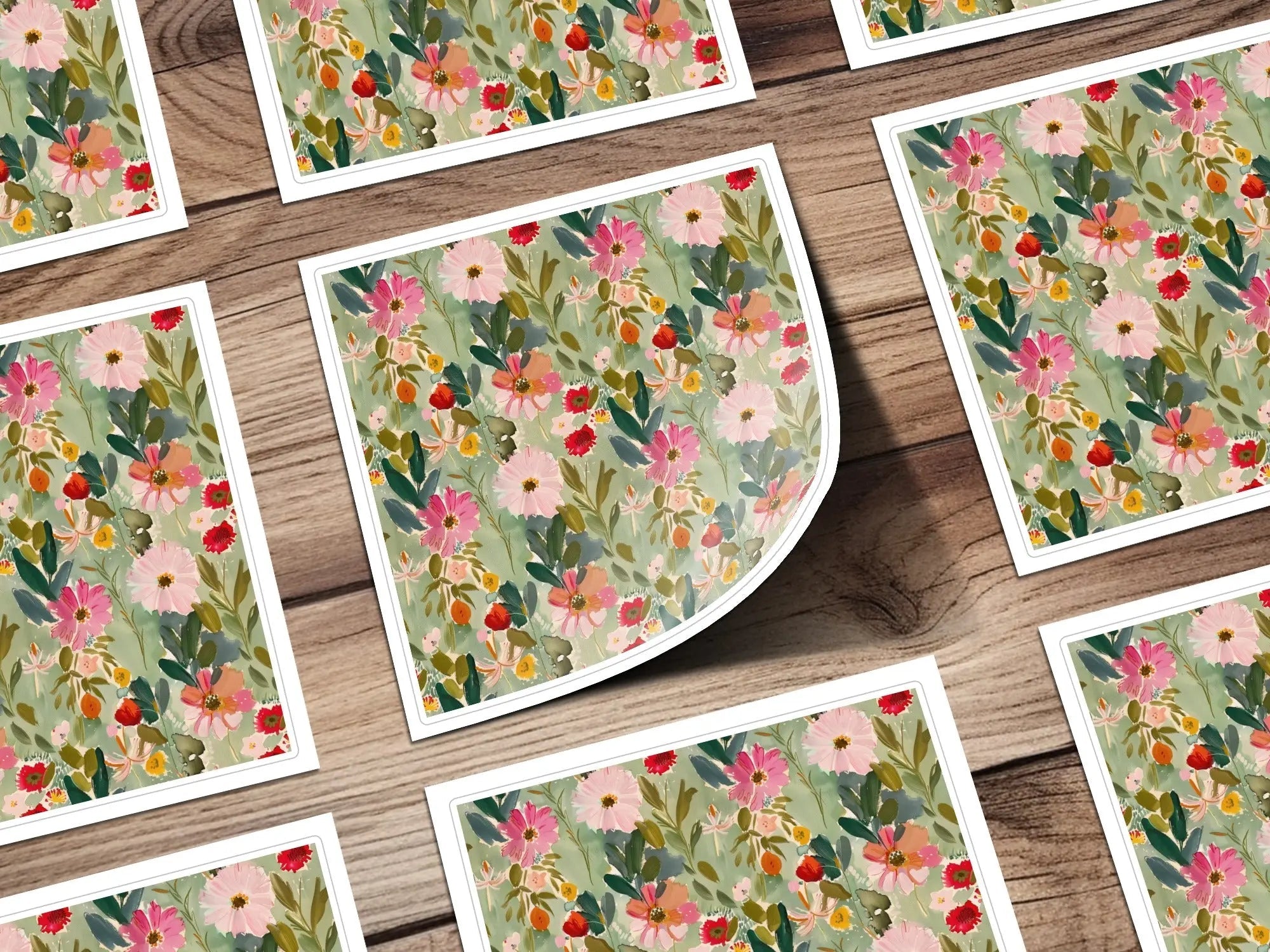 Floral Digital Paper, Seamless Flower Pattern, Watercolor Style Digital Download, Fabric Design, Scrapbooking Paper, Commercial Use Approved - Moore and Mountain