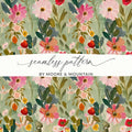 Floral Digital Paper, Seamless Flower Pattern, Watercolor Style Digital Download, Fabric Design, Scrapbooking Paper, Commercial Use Approved - Moore and Mountain