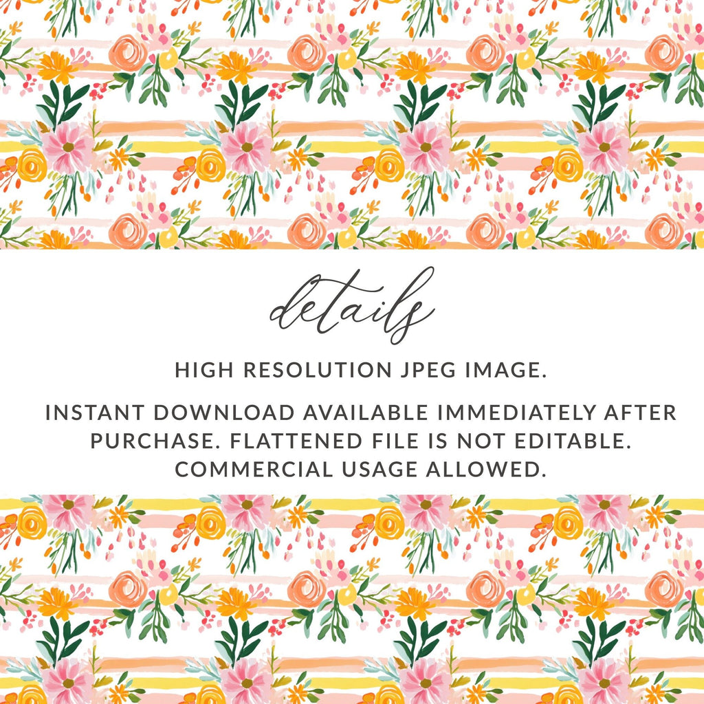 Floral Digital Paper, Seamless Flowers Pattern, Brushstroke Floral, Scrapbook Paper, Digital Download, Fabric Design, Floral Pattern - Moore and Mountain
