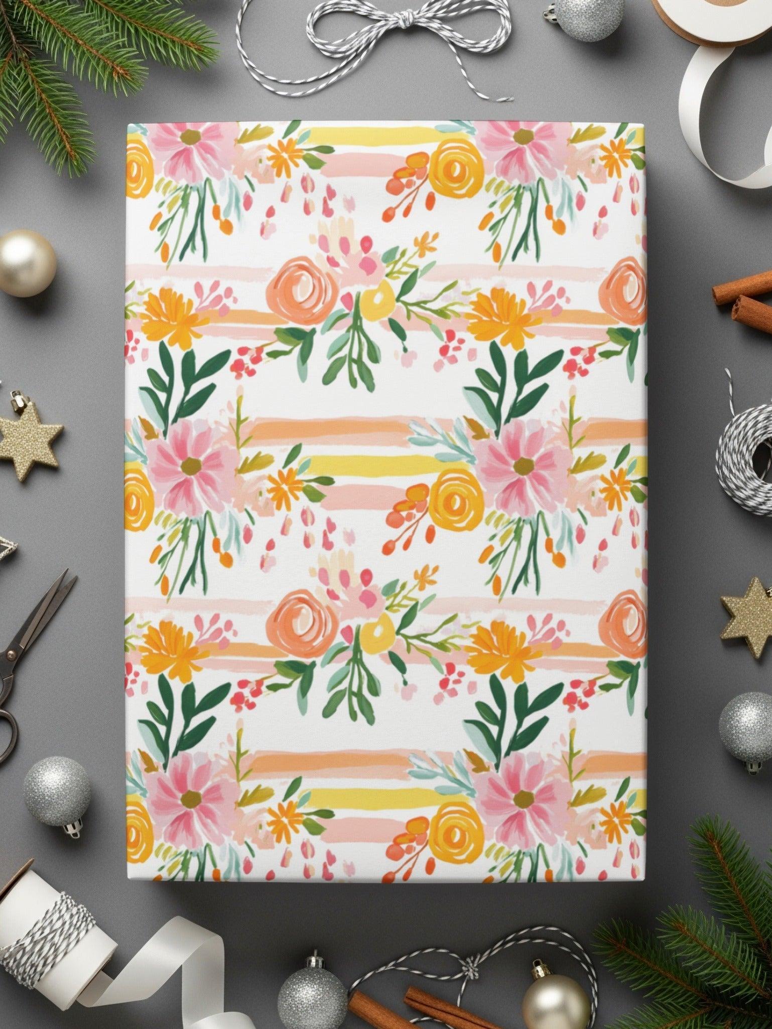 Floral Digital Paper, Seamless Flowers Pattern, Brushstroke Floral, Scrapbook Paper, Digital Download, Fabric Design, Floral Pattern - Moore and Mountain