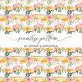 Floral Digital Paper, Seamless Flowers Pattern, Brushstroke Floral, Scrapbook Paper, Digital Download, Fabric Design, Floral Pattern - Moore and Mountain