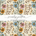 Floral Digital Paper, Seamless Pattern, Colorful Flower Background, Scrapbook Paper, Fabric Design, Boho Botanical, Printable Digital - Moore and Mountain