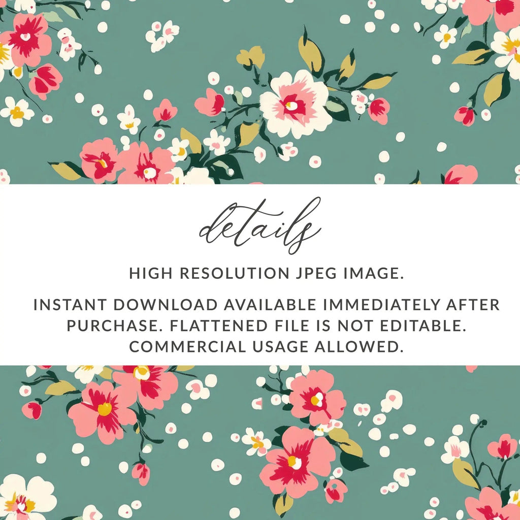 Floral Digital Paper, Seamless Pattern, Flower Background, Repeating Design, Pretty Flowers, Scrapbook Paper, Fabric Design, Digital - Moore and Mountain