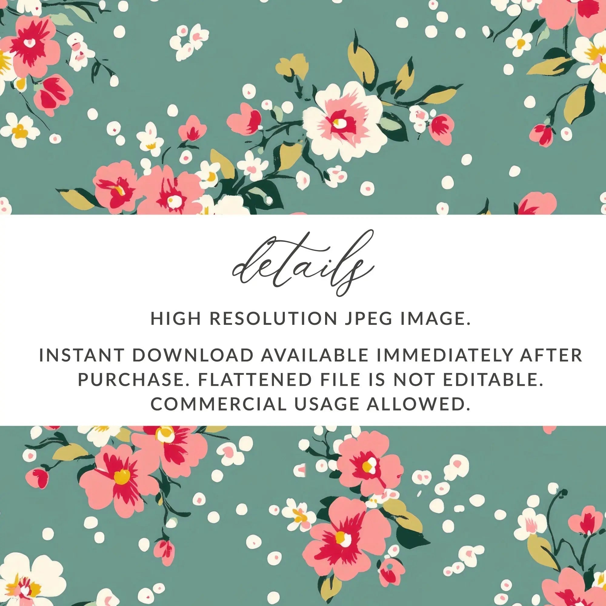 Floral Digital Paper, Seamless Pattern, Flower Background, Repeating Design, Pretty Flowers, Scrapbook Paper, Fabric Design, Digital - Moore and Mountain