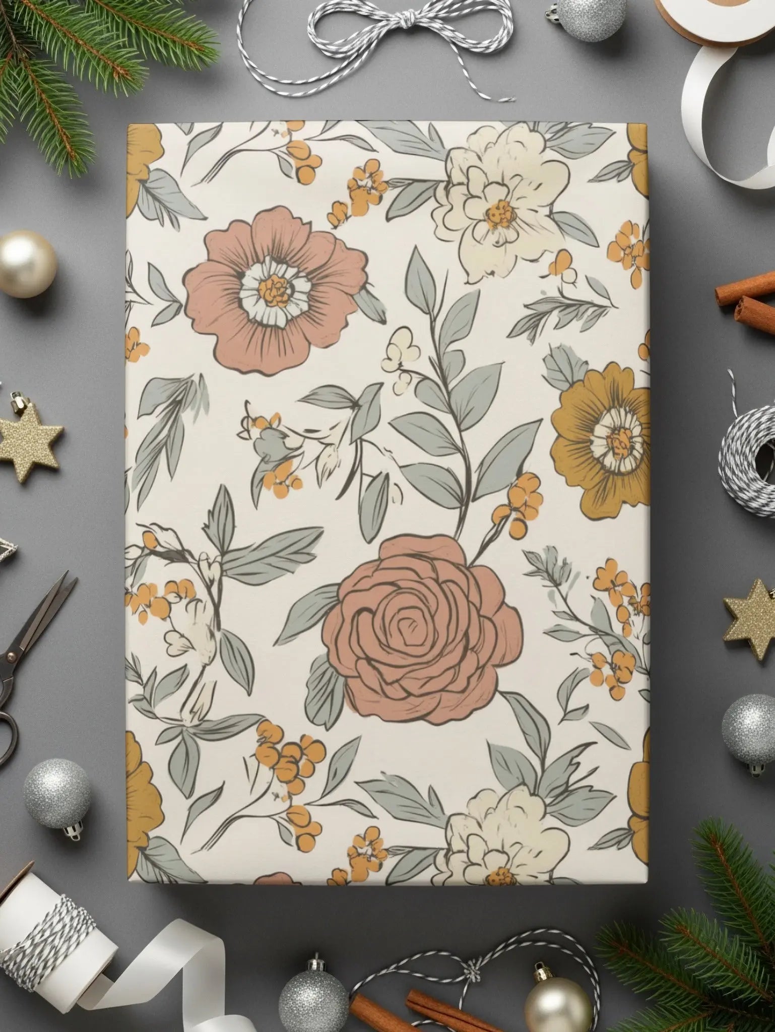 Floral Digital Paper, Seamless Pattern, Flower Digital Download, Commercial Use, JPEG, Roses, Boho Flowers, Print on Demand, Wallpaper - Moore and Mountain