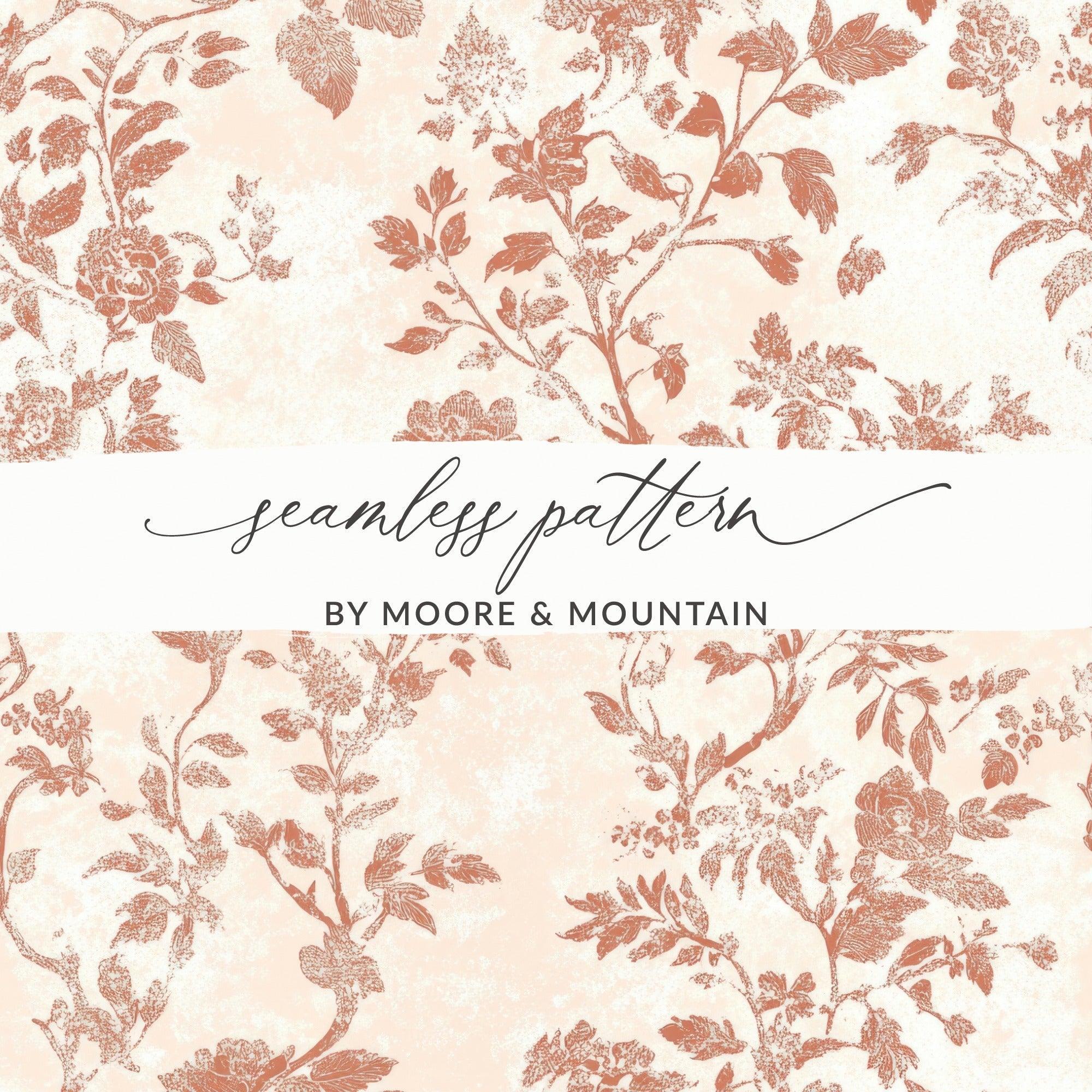 Floral Digital Paper, Seamless Pattern, Repeating Texture, Vintage Flower Design, Scrapbook Paper, Fabric Design, Printable Art (Digital) - Moore and Mountain