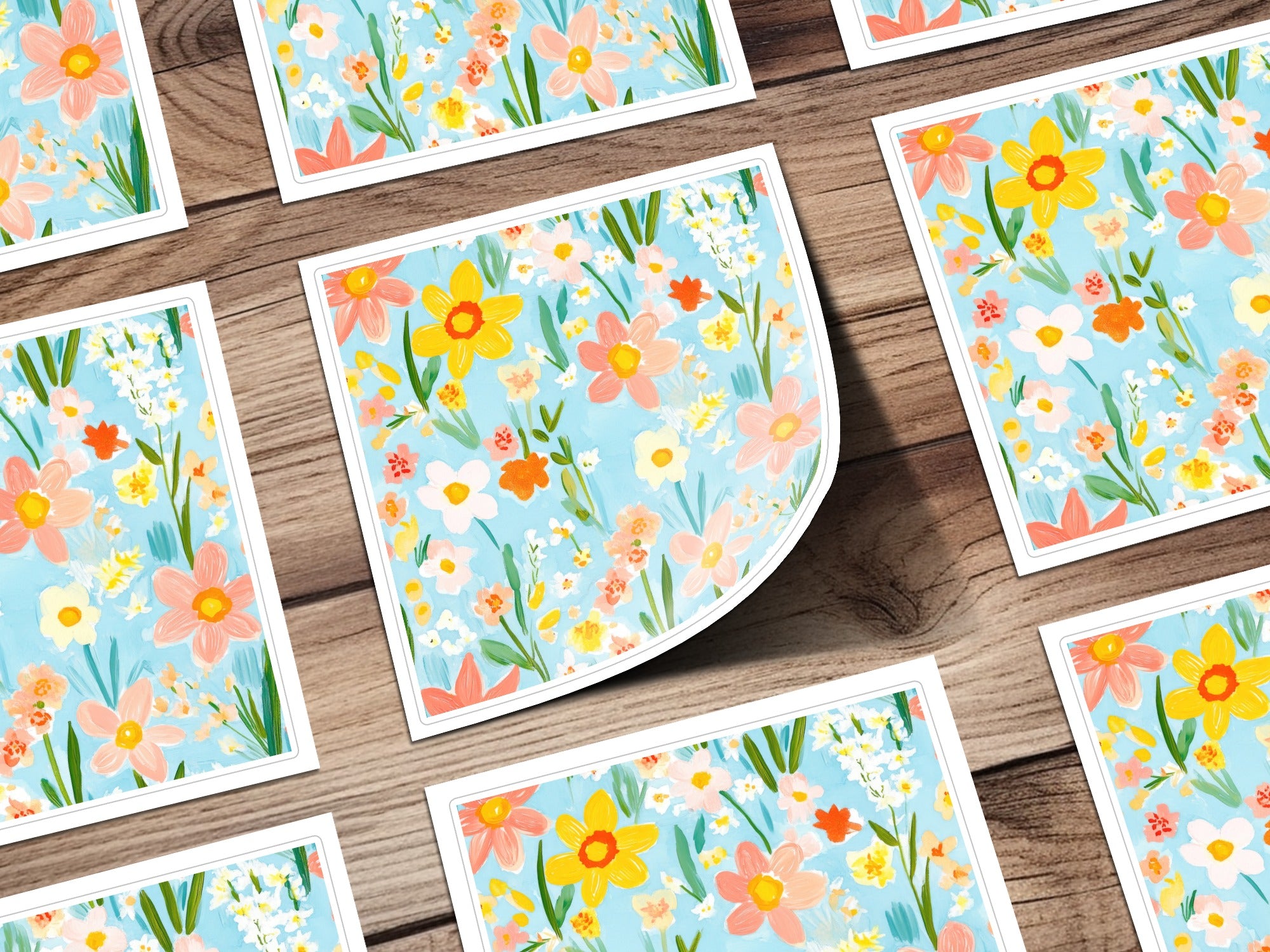 Vibrant Floral Pattern Design Featuring Various Flowers