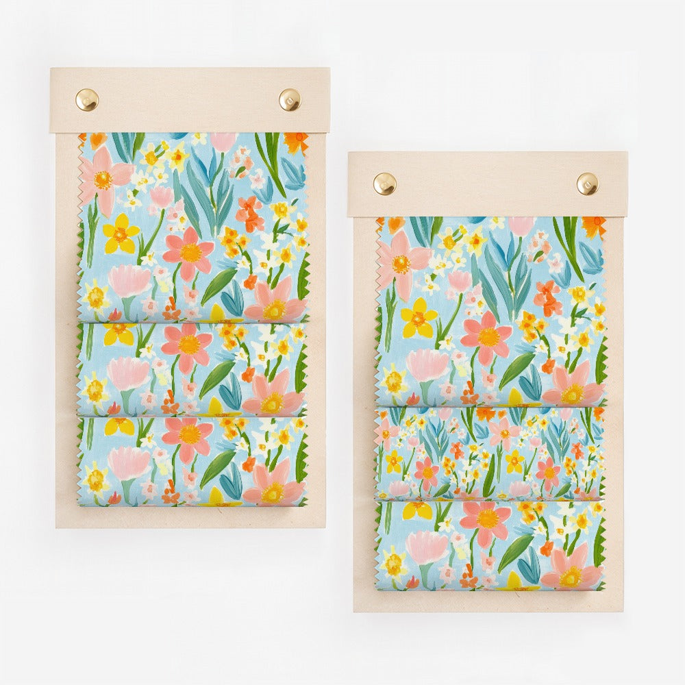 Bright Floral Patterned Fabric Swatches Colorful