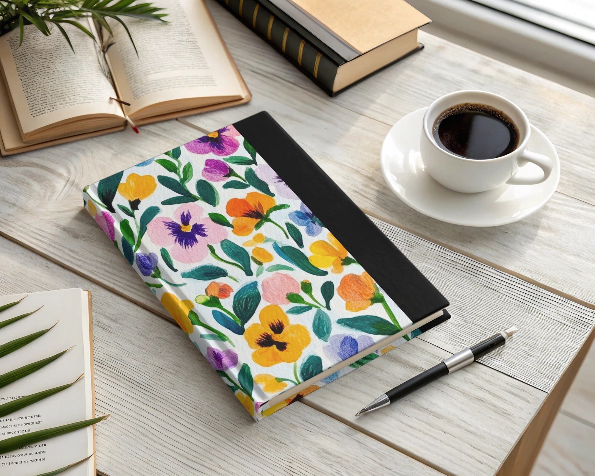 Colorful Floral Print Hardcover Notebook Journal