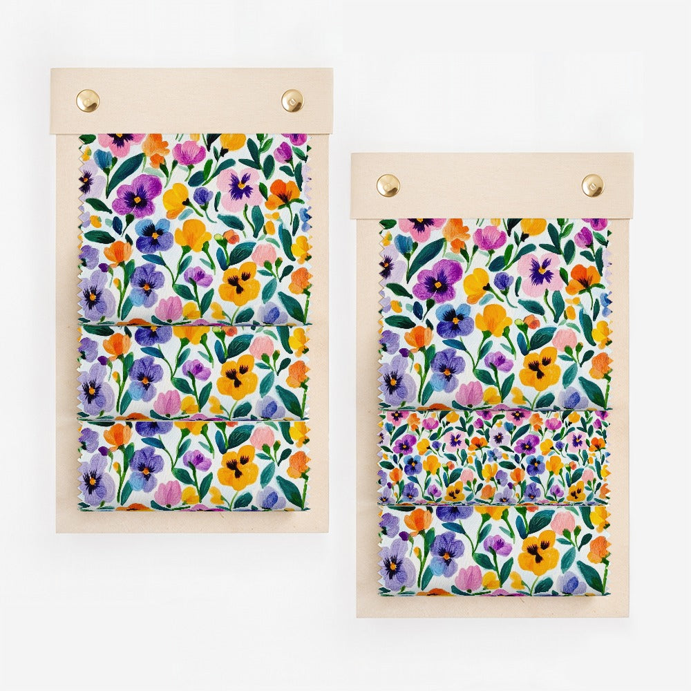 Vibrant Floral Pattern on White Fabric product type