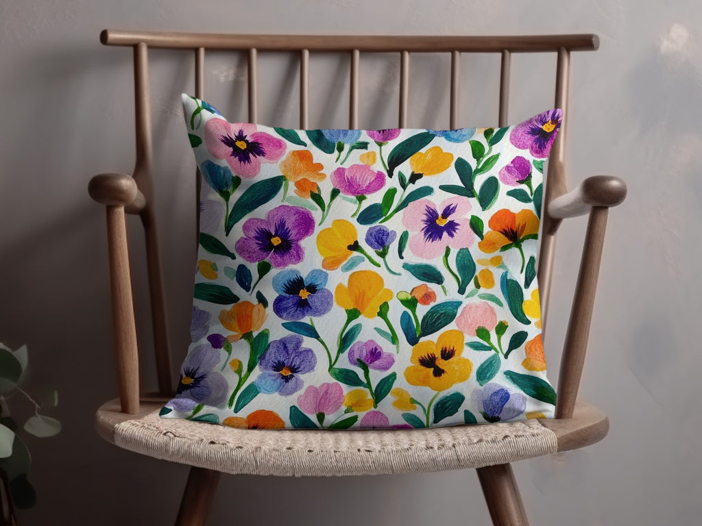 Vibrant Floral Pattern Decorative Cushion Cover