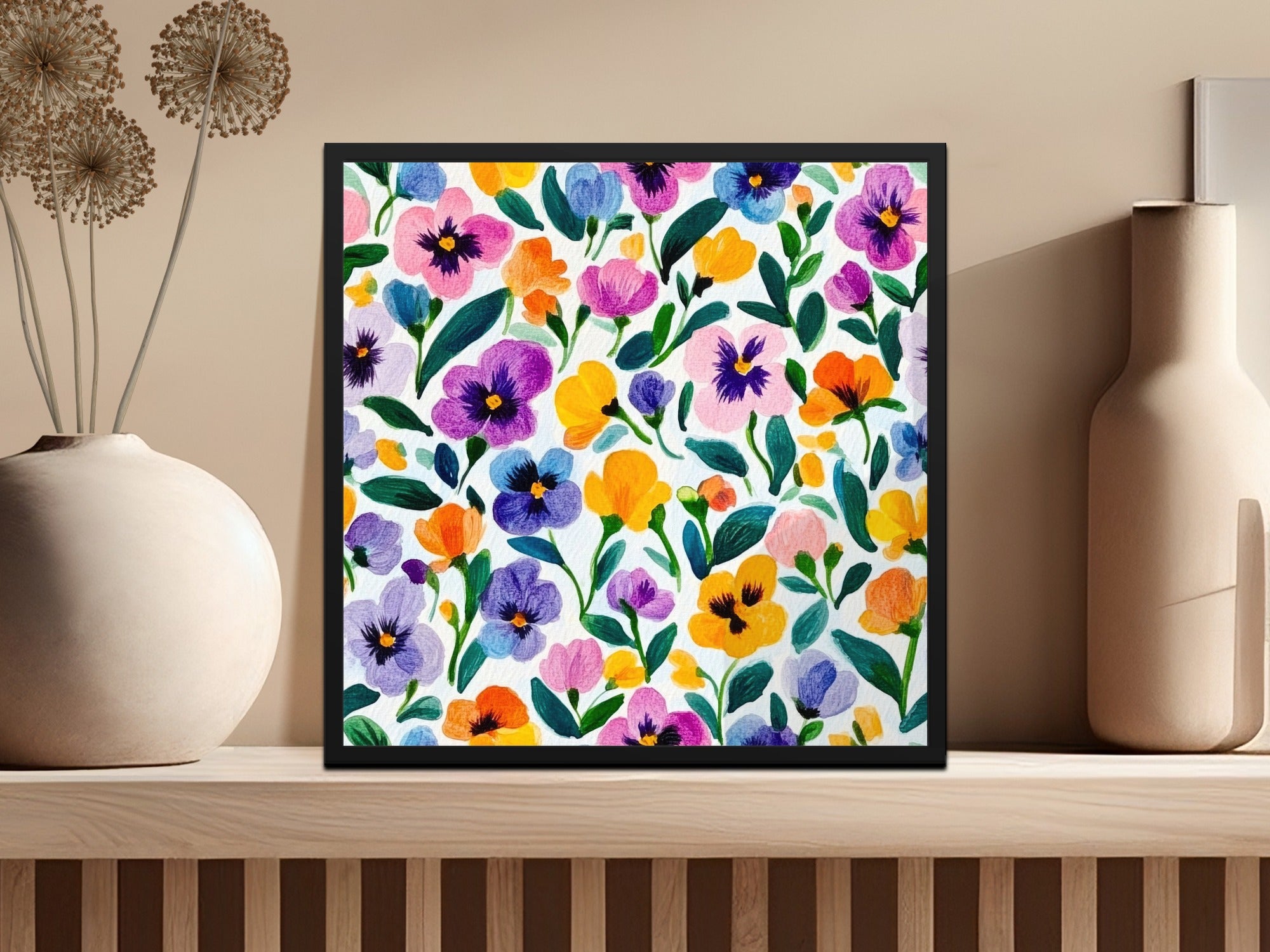 Colorful Floral Art Print for Home Decor Product