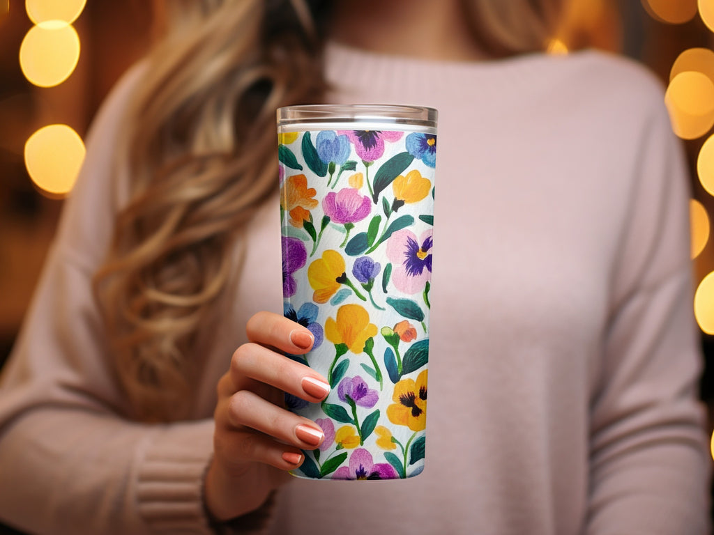 Vibrant Floral Insulated Travel Mug for Hot and Cold Drinks