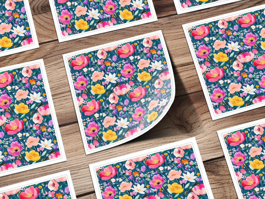 Floral Digital Paper, Watercolor Flower Pattern, Seamless Flower Design, Flower Background, Fabric Print, Scrapbook Paper, Digital - Moore and Mountain
