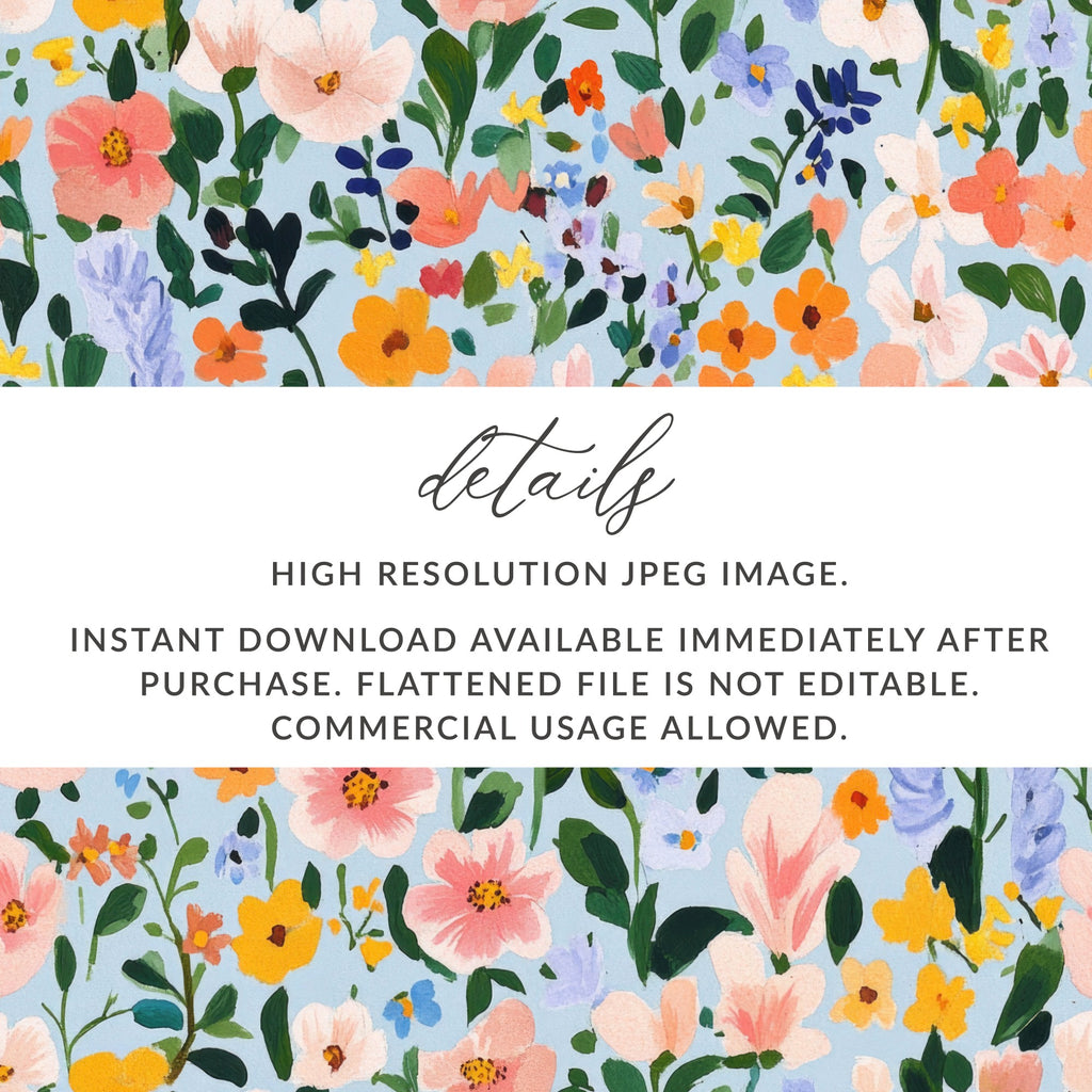 Vibrant Floral High Resolution JPEG Instant Download