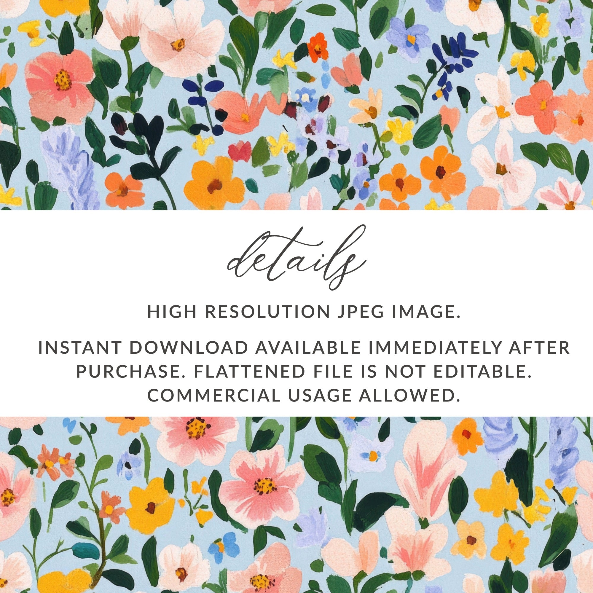 Vibrant Floral High Resolution JPEG Instant Download
