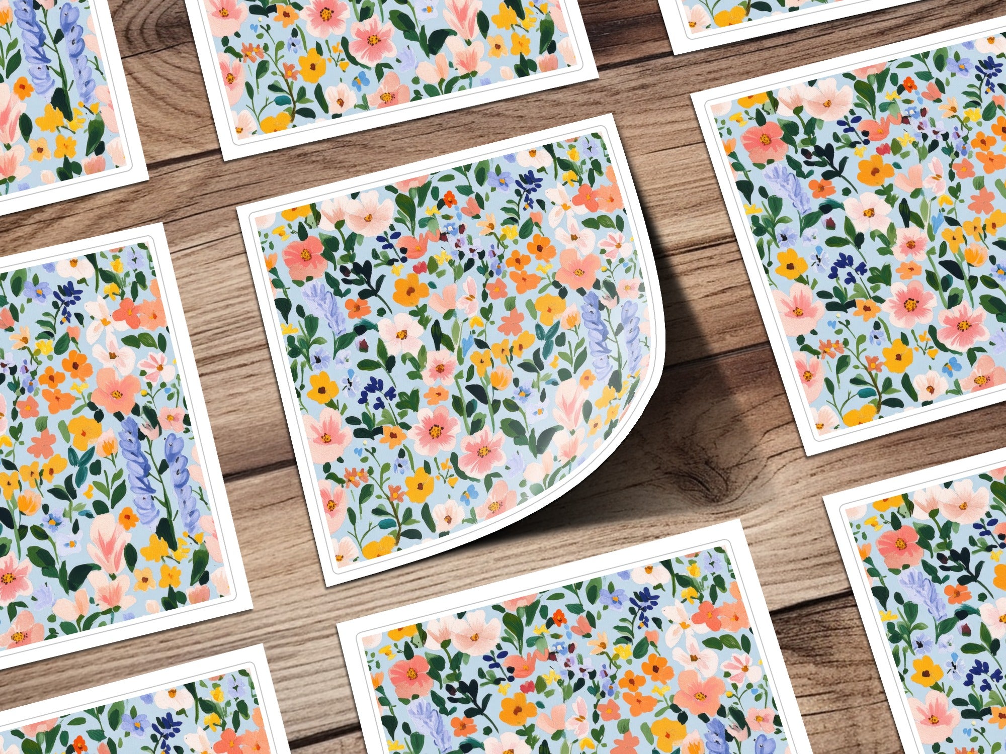 Beautiful Multicolor Floral Pattern Square Card