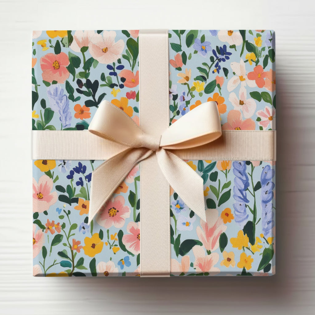 Floral Gift Wrap with Elegant Ribbon for Any Occasion