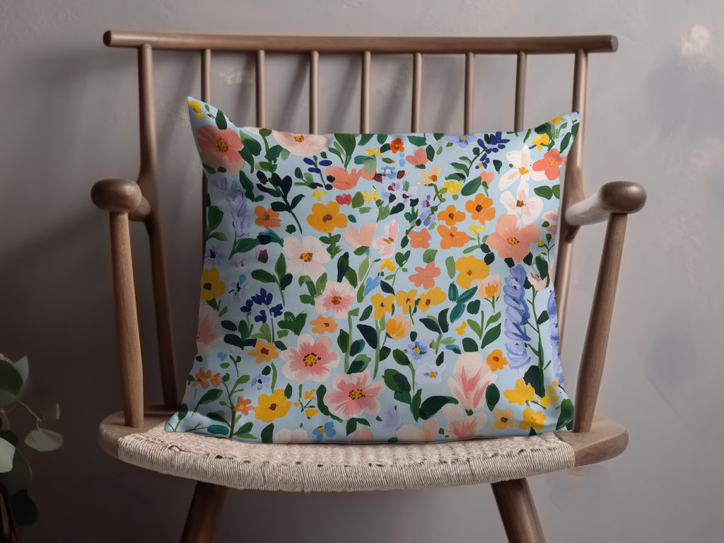 Colorful Floral Pattern Decorative Pillow Cover