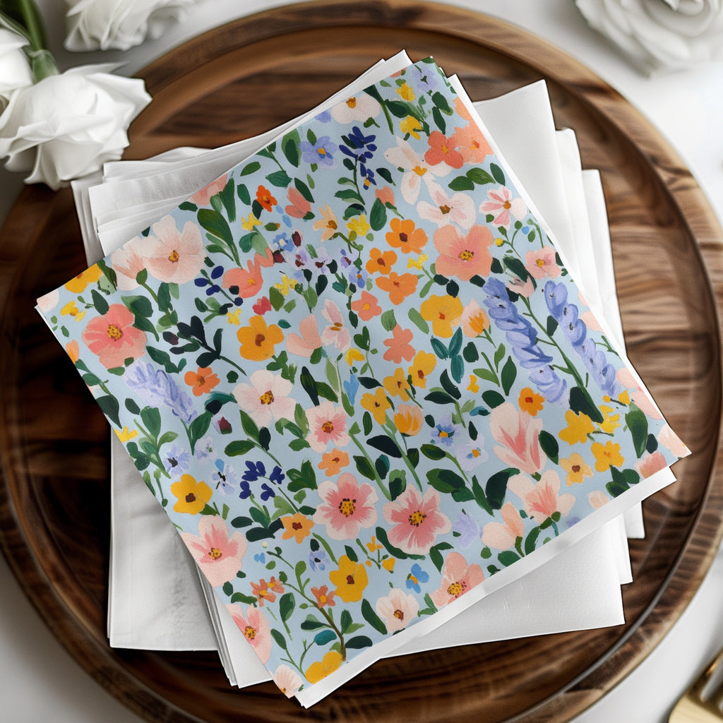 Colorful Floral Square Napkins for Elegant Table Setting