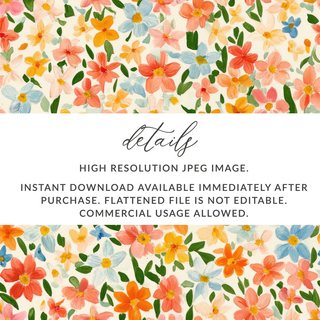 Colorful Floral High Resolution Instant Download JPEG Image